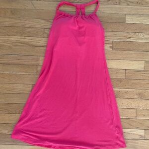 Prana High Neck Hot Pink Athletic Wear Dress With Built In Bra & Padding, Small